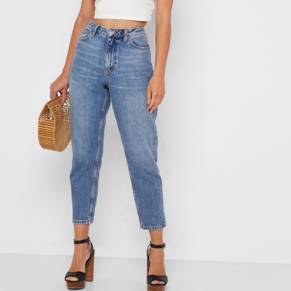 Iconic Topshop petite Moto Mom jeans size 25 length 32 👖 In light fade blue - Picture 1 of 4